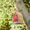 Glitzhome® 8.5" Washed Red Distressed Wood Birdhouse